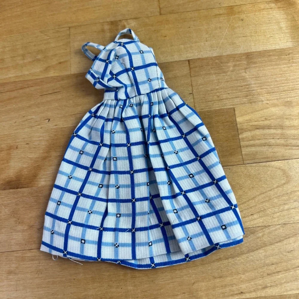 Vintage Fab-Lu Babs Sun-Back Sensation Dress Blue Barbie Clone Hong Kong 1960s